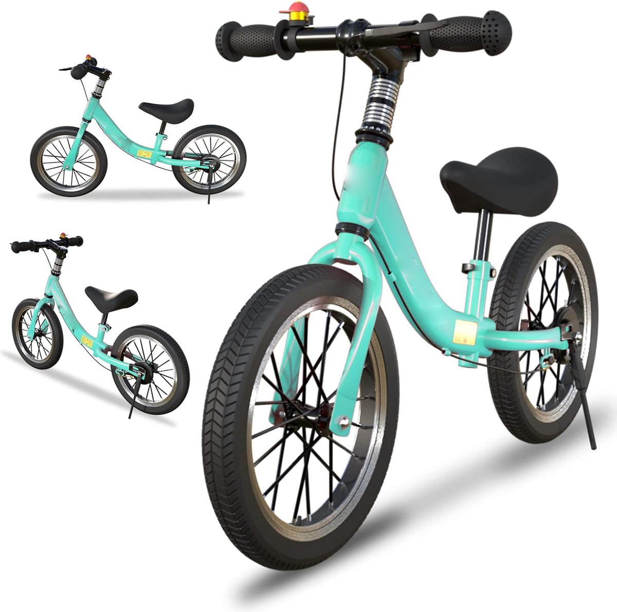 Balansfiets voor Kinderen 2-6 Jaar - 14 Inch met Rem, Verstelbaar Zadel - Loopfiets Zonder Pedalen voor Beginners - Stabiele en Veilige Training Fiets voor Jongens en Meisjes (8721236042511)