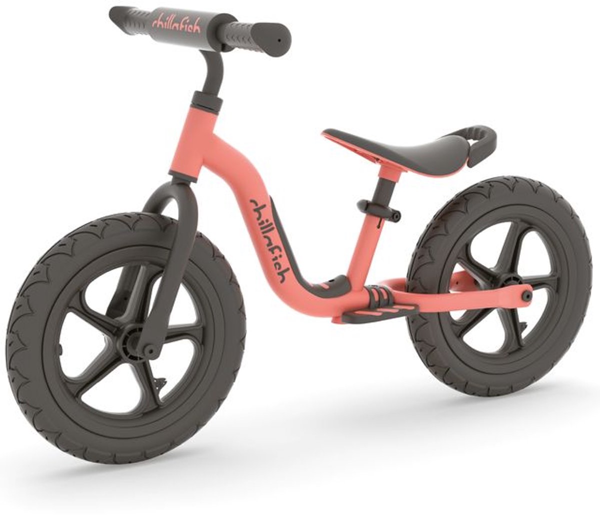 Chillafish Loopfiets 2 jaar - Lichtgewicht met verstelbaar zadel en stuur - Roze - Loopfiets voor meisjes tot 5 jaar met voetsteun, handvat om te dragen en 12
