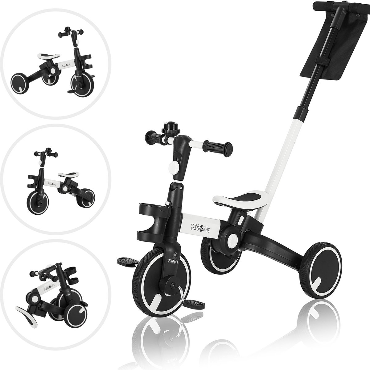 FableKids® Driewieler 7in1 kinderdriewieler Loopwiel Leerwiel Kinderstuurfiets (4252023107204)