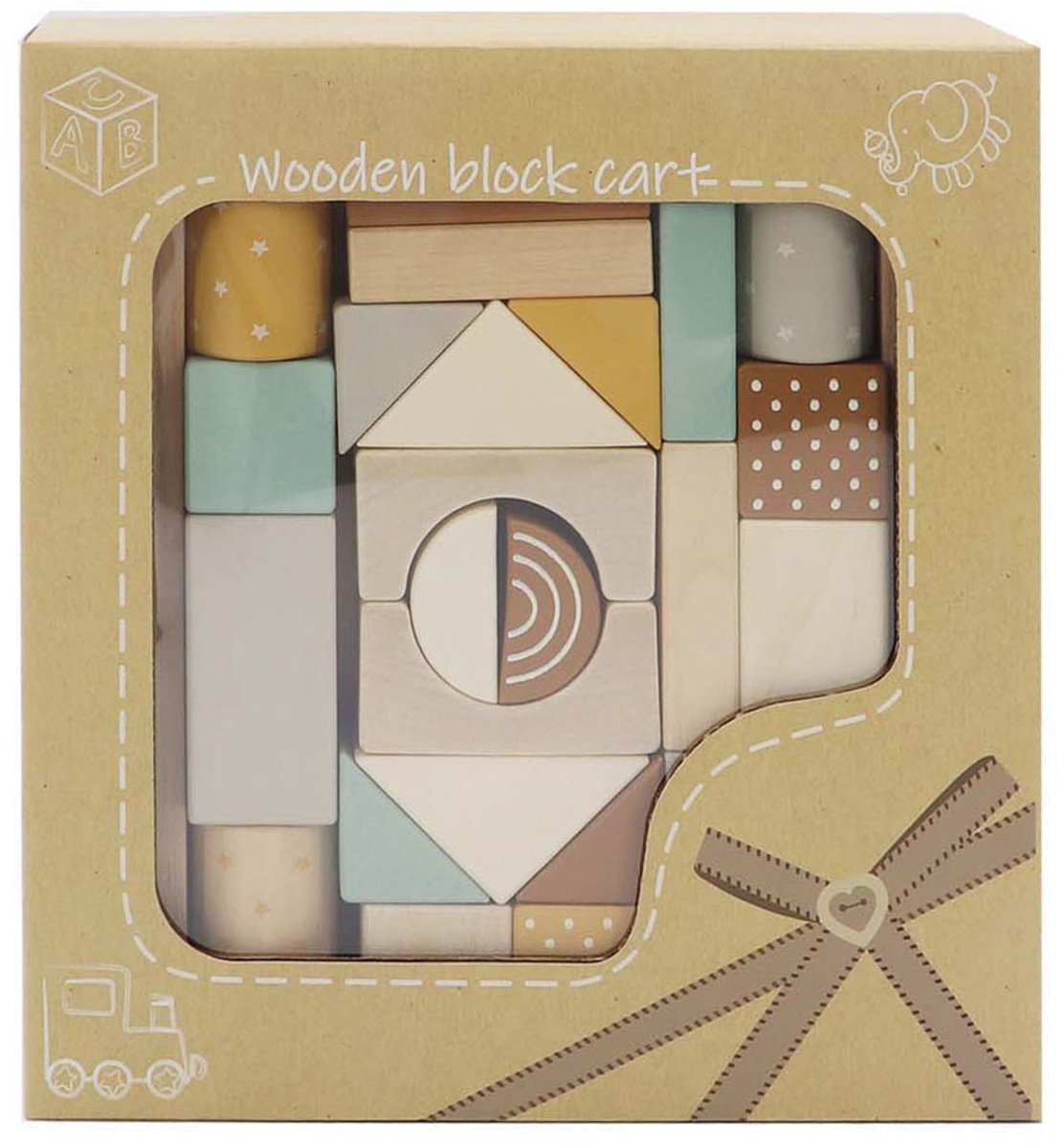 Houten Blokken Kar, 25dlg. (8718012056503)