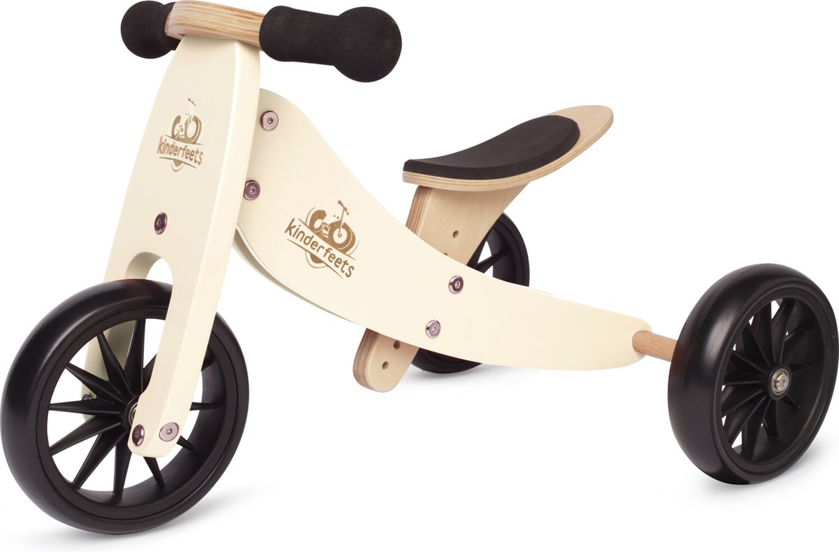 Kinderfeets 2-in-1 houten loopfiets & driewieler vanaf 1 jaar Tiny Tot - Cream (0850007036638)