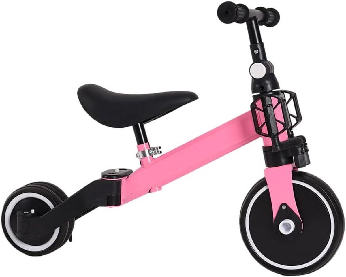 Loopfiets Kinderen - Driewieler Baby - Evenwicht Trainen - 4 Volledig Gesloten Wielen - 18 Maanden tot 4 Jaar - Roze (9101210115858)