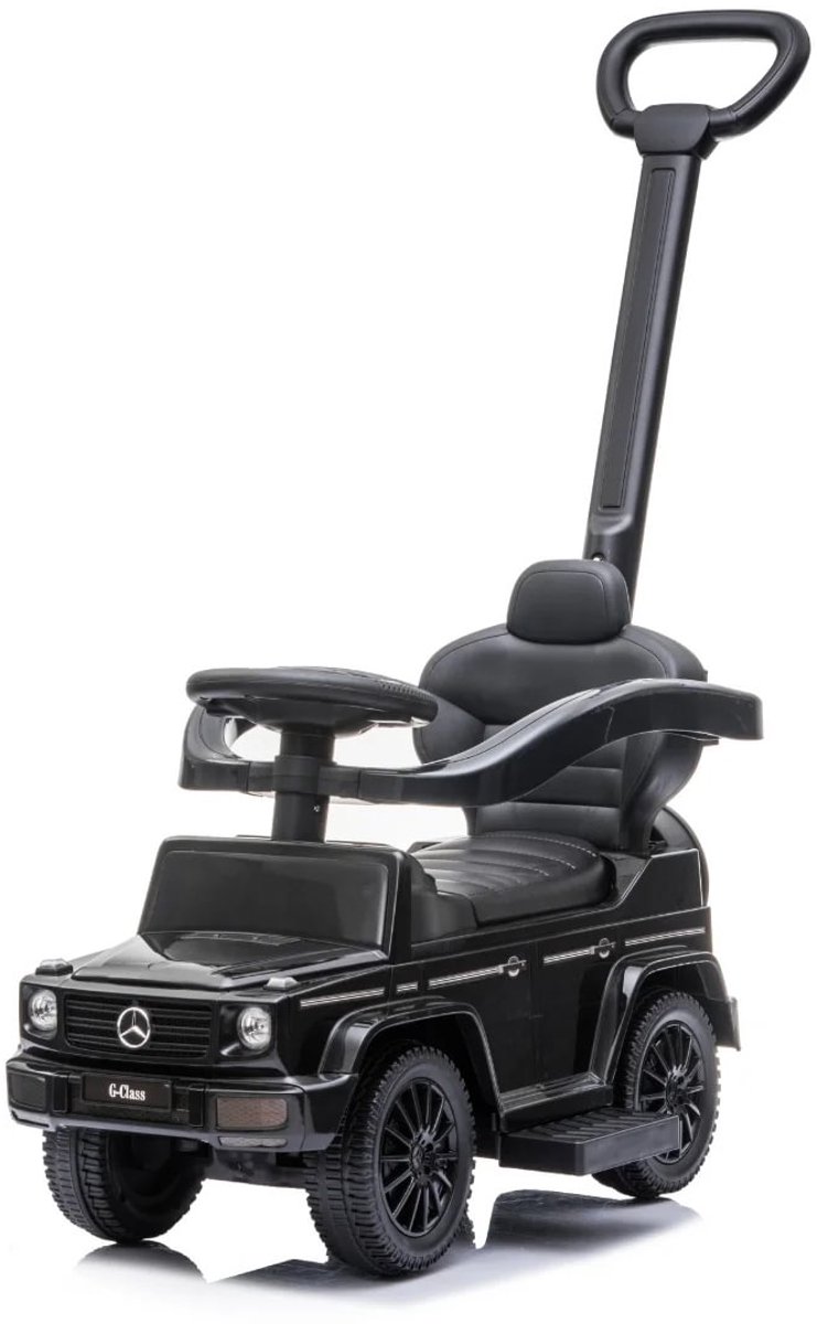 Mercedes G63 2-in-1 Loopauto met duwstang 1 tot 3 jaar - Officieel Gelicentieerde Mercedes-Benz Loopauto met Claxon & Opbergvak - Buitenspeelgoed Peuter met Duwstang & Beschermbeugels - Zwart (5401257543527)