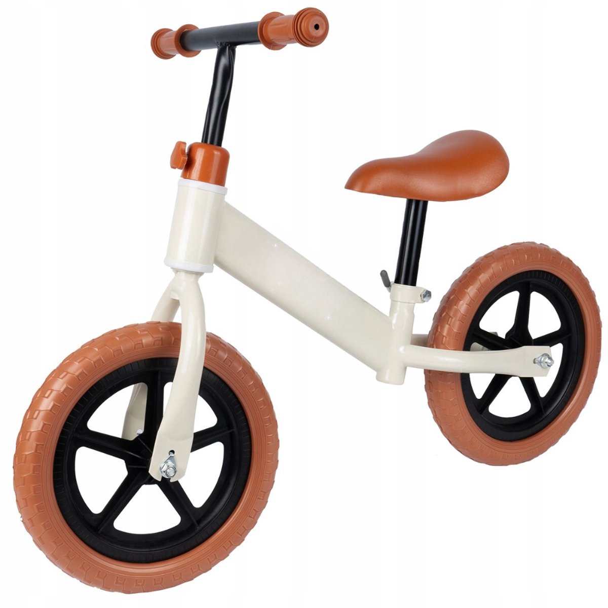 Playos® - Balansfiets - Beige - vanaf 2 jaar - tot 35 kg - Verstelbare Hoogte - Lichtgewicht - Foam Wielen - Antislip - Loopfiets - Balanceren - Balansfiets (8721447982835)