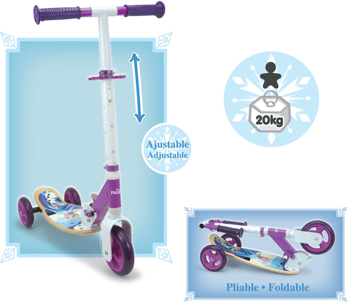 Smoby - Frozen - Houten Driewieler - Scooter - Disney (3032167501912)