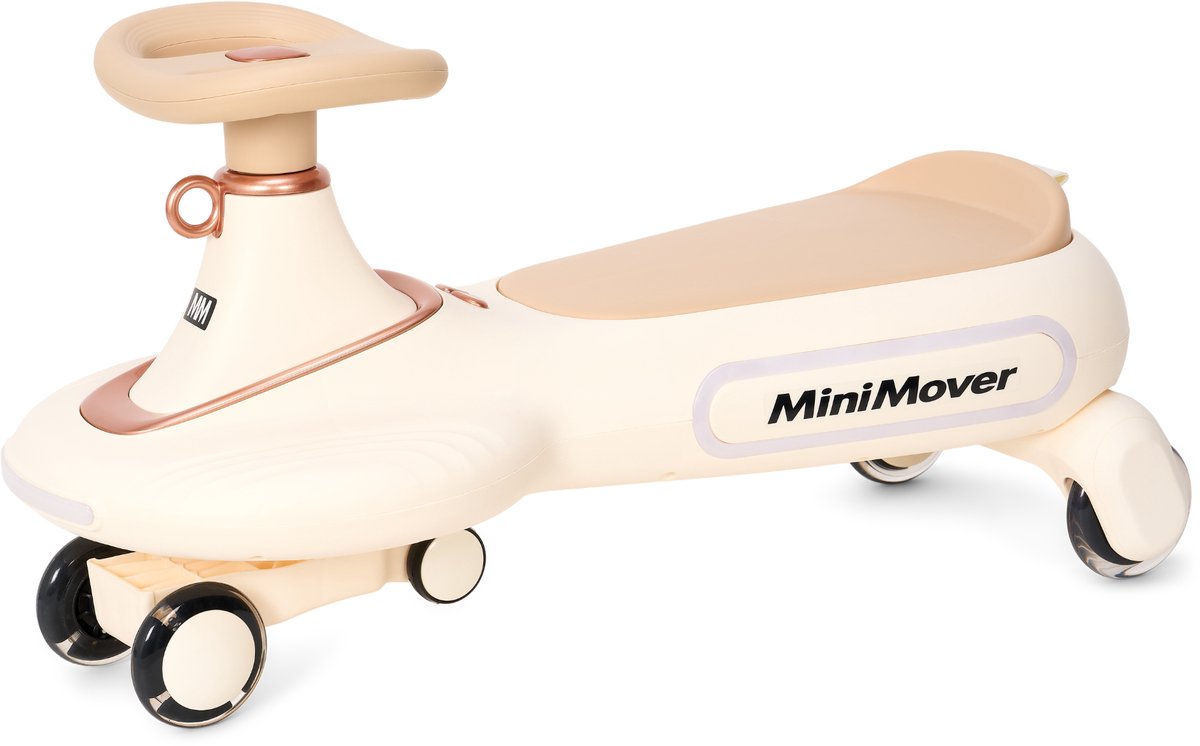 TM MiniMover - Wiggle Car - Loopauto - Zelfstandig rijden - vanaf 2 Jaar - Zonder Pedalen - Beige (8721398743240)
