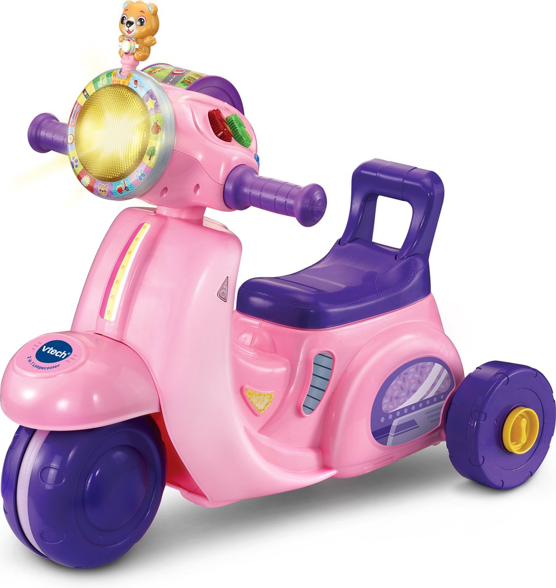 VTech 2 in 1 Loopscooter - Educatief Speelgoed - Ombouwen tot Driewieler - Speelgoed vanaf 1 Jaar - Roze (3417765723520)