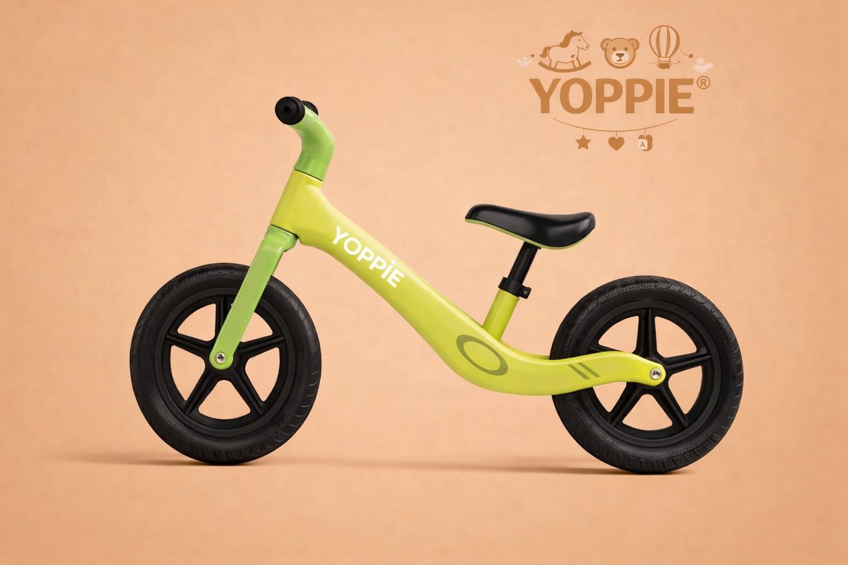 YOPPIE - Loopfiets 12 inch - 2+ jaar - lichtgewicht frame - verstelbaar zadel (9504326995817)