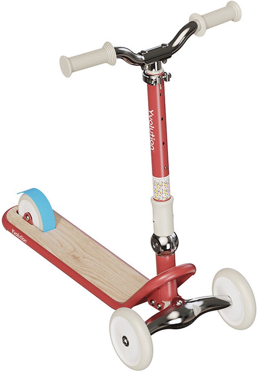 Yvolution Glider Classic Step - Rood - Driewieler - Opvouwbaar - Verstelbaar Stuur - Stabiel & Veilig - Geschikt Vanaf 3 Jaar (0816661028921)