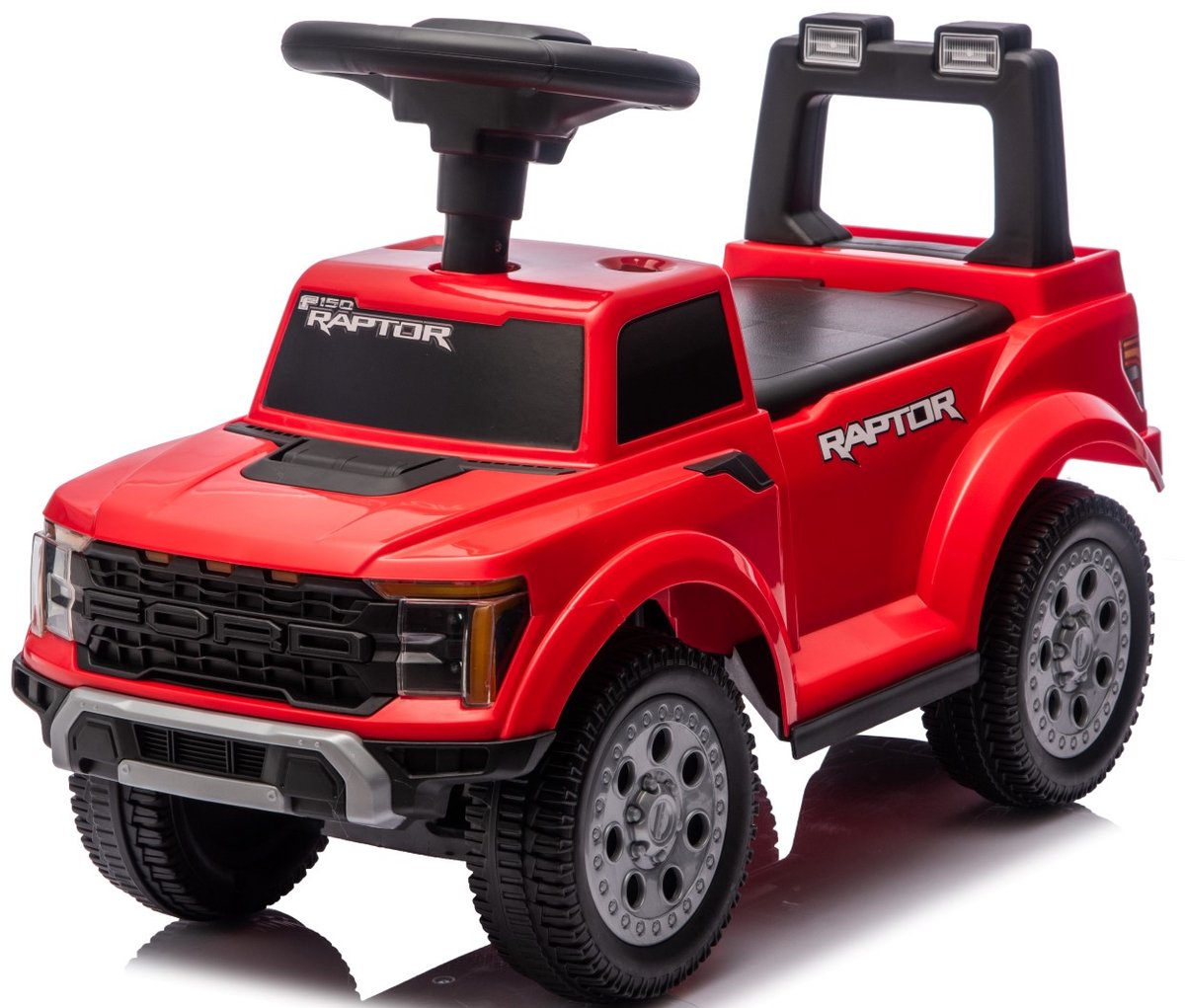 sun baby Loopauto voor kinderen vanaf 12 maanden - Ford Raptor - grote terreinwielen, LED-verlichting, zitje met rugleuning en opbergruimte, tot 25 kg, rood (5905525357620)