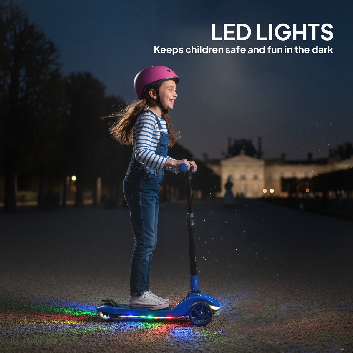 AIYAPLAY elektrische kinderscooter - Kunststof, aluminium - 64x29x83cm - Blauw (3662970320549)