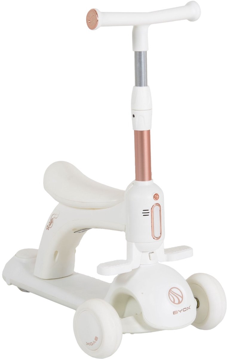 Byox Velvet Royal White 2-in-1 Step/Loopfiets (3800146229641)