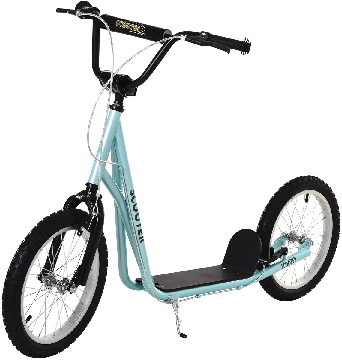 City Scooter met Verstelbaar Stuur - Step met Dubbele Wielen - Blauw (8721475063919)