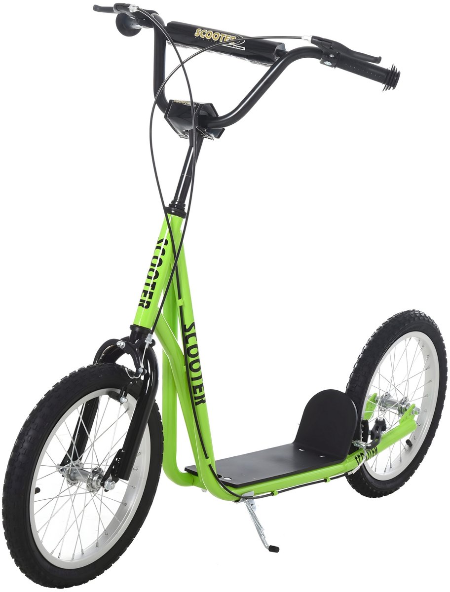 City Scooter met Verstelbaar Stuur - Step met Dubbele Wielen - Groen (8721475063926)