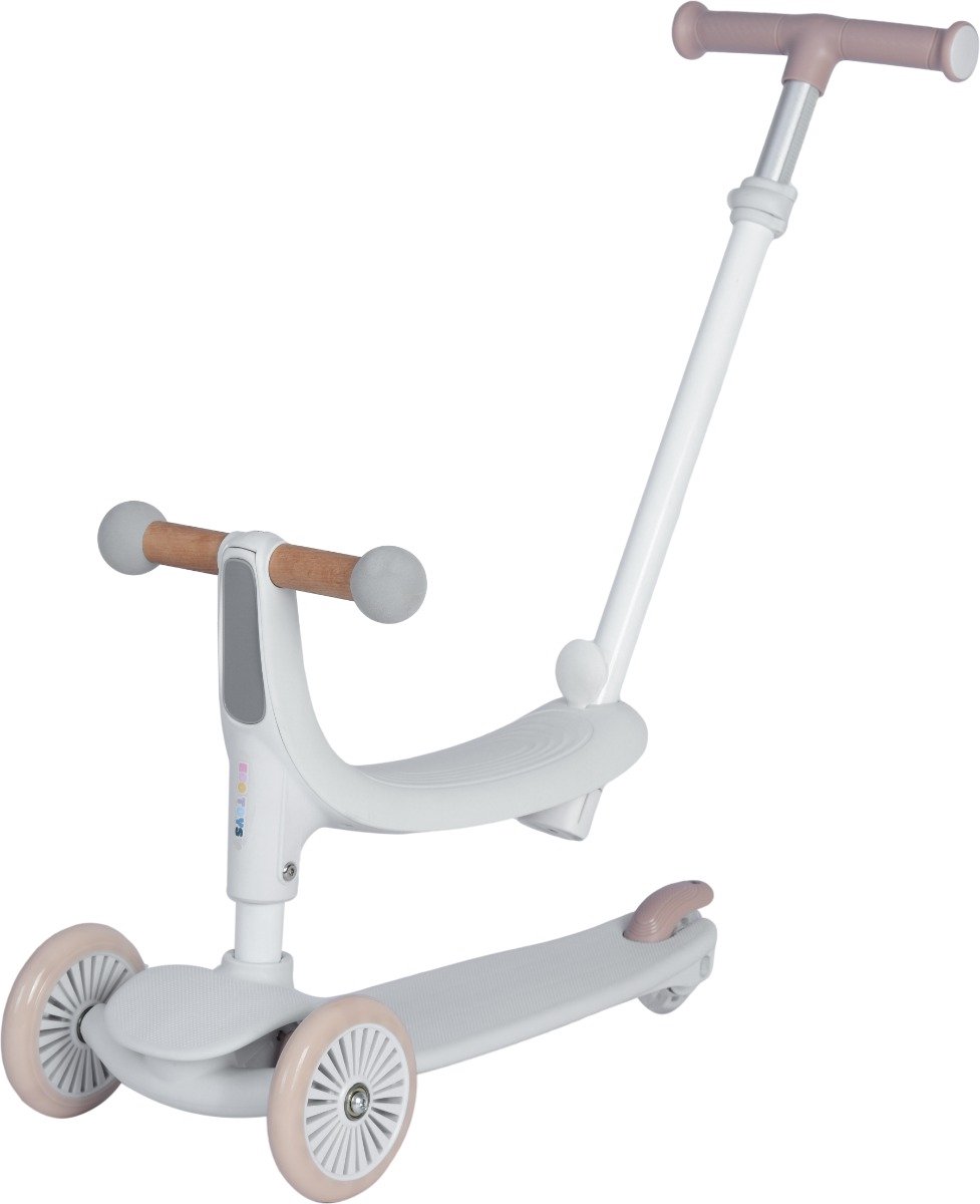 Eco Toys Flynn Wit/Beige 3-in-1 Kinderstep met Duwstang (8721003407451)