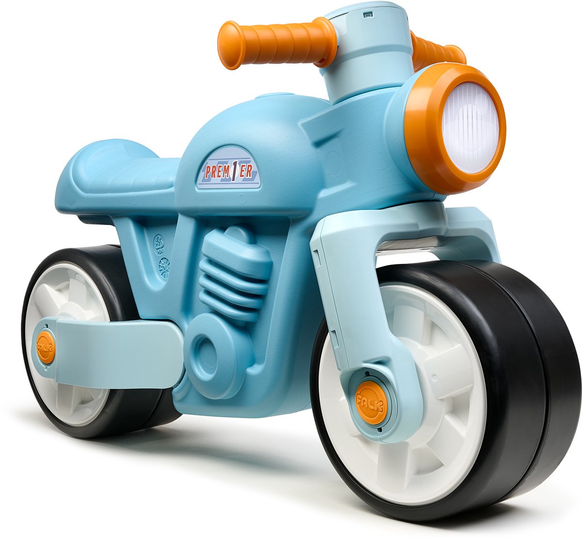 FALK - Loopfiets in motorfietsvorm voor kinderen - Stuur met wendbaarheid - Brede, geruisloze wielen - Vanaf 12 maanden - Gemaakt in Frankrijk - Blauw - 452S (3016200000952)