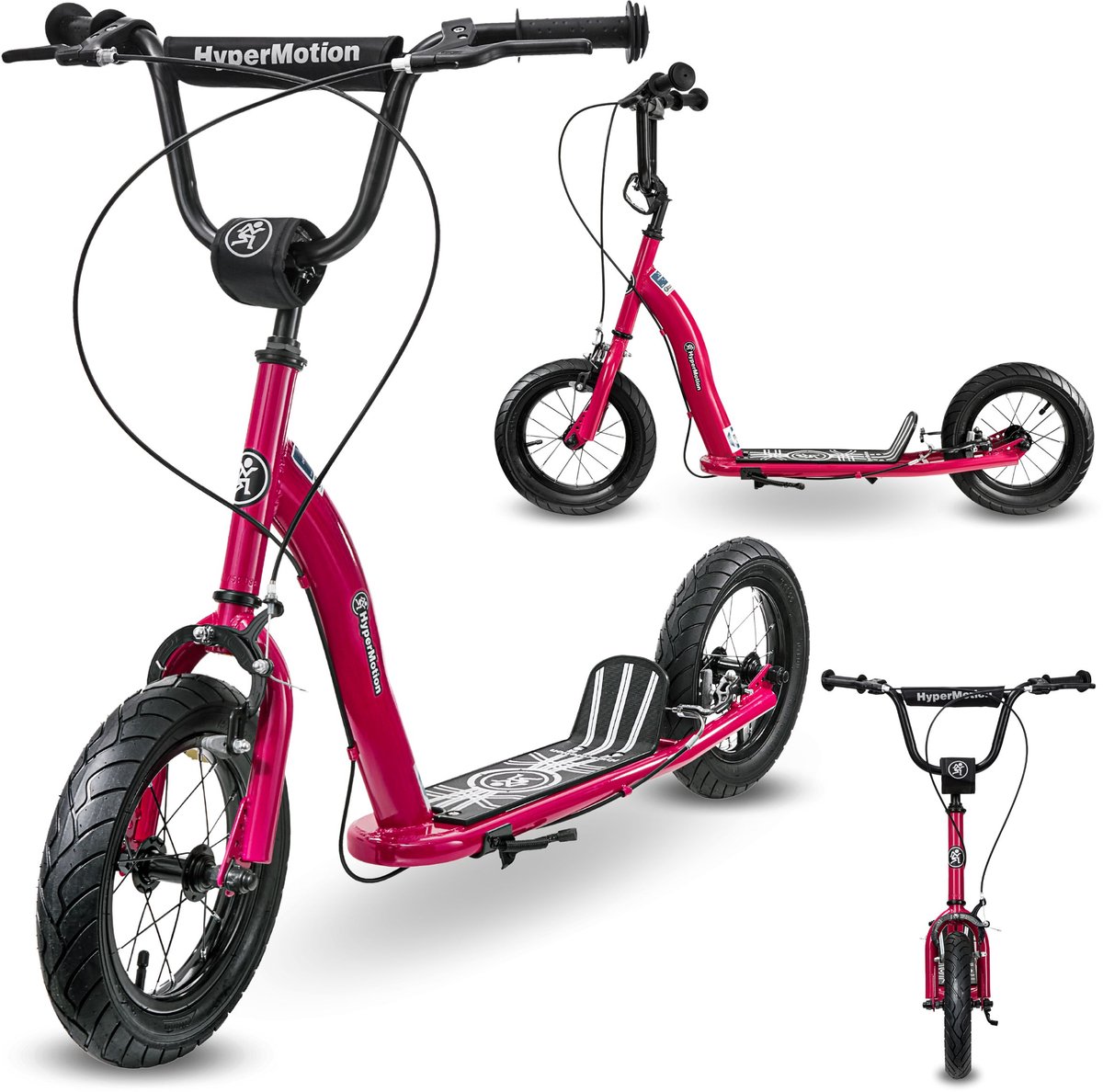 HyperMotion RUBY 12.2 Kinderstep met Luchtbanden 12 Inch - Verstelbaar - Fuchsia/Magenta (5900168939752)