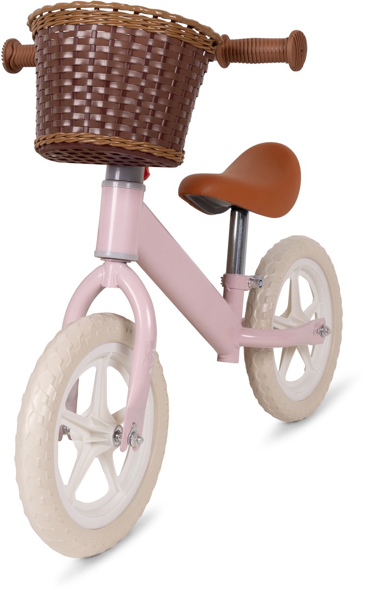 Loopfiets 12 inch - Balansfiets 2 t/m 7 jaar - Verstelbaar Zadel - Lichtgewicht Magnesium - Fiets Zonder Trappers - Jongens & Meisjes - Roze (0751127204788)