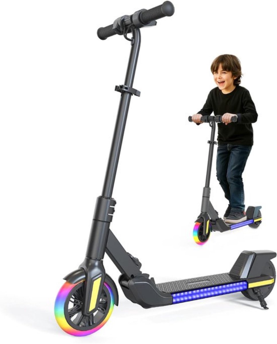 Thuys - Elektrische Kinderstep Opvouwbaar Zwart - Zelfverlichtend Voorwiel - 8 km Actieradius -Voor Kinderen 6-14 Jaar (8721472269680)