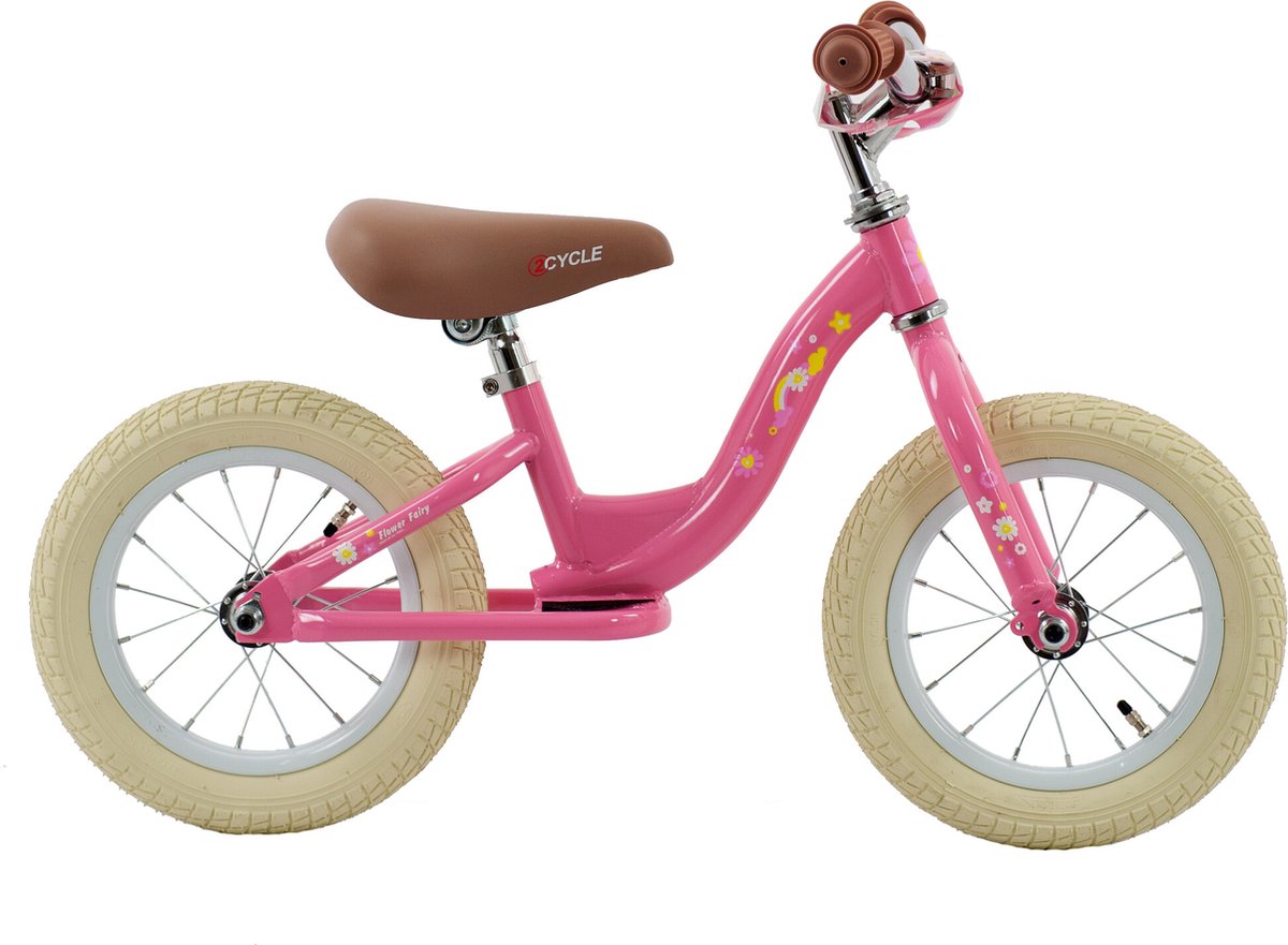2Cycle - Loopfiets - First - Luchtbanden - Roze- Loopfiets 2 jaar - Balance bike (8720512842005)