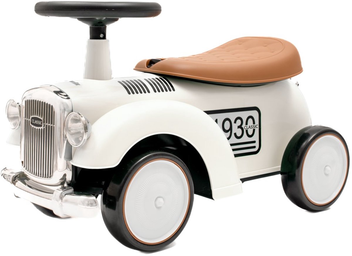 Baby Mix Retro loopauto beige met claxon - Kinderloopfiets (8596164143247)