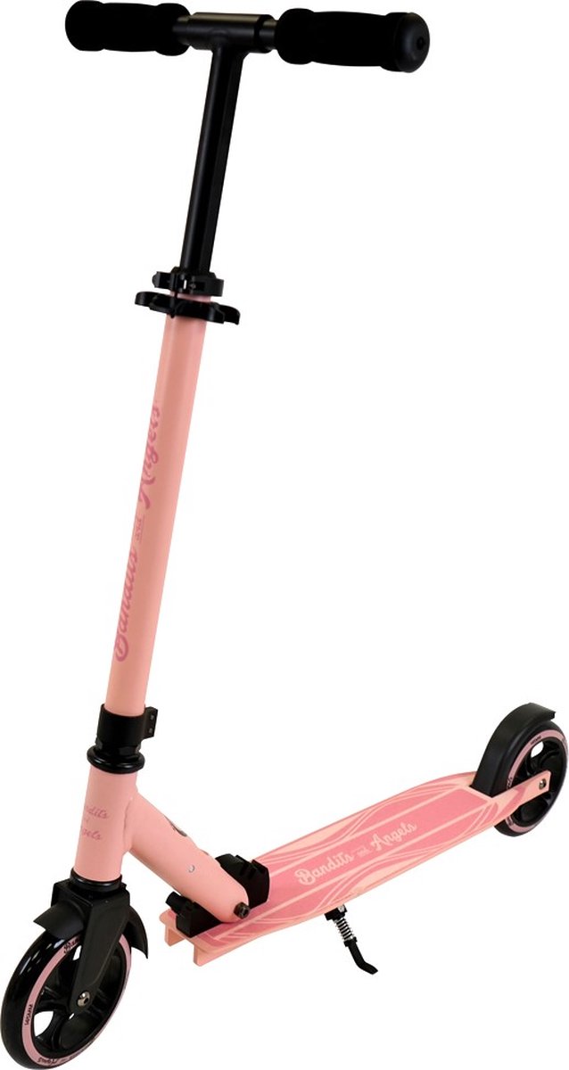 Bandits & Angels Kinderstep Aluminium Streetracer Retro Roze vanaf 4 jaar voor Meisjes - Step voor Kinderen - Inklapbaar - Verstelbaar Stuur - Stepje met Voetrem (8719558088614)