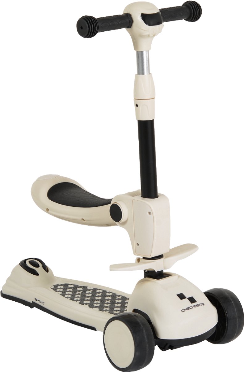 Byox Checkmate Royal White 2-in-1 Step/Loopfiets (3800146229627)