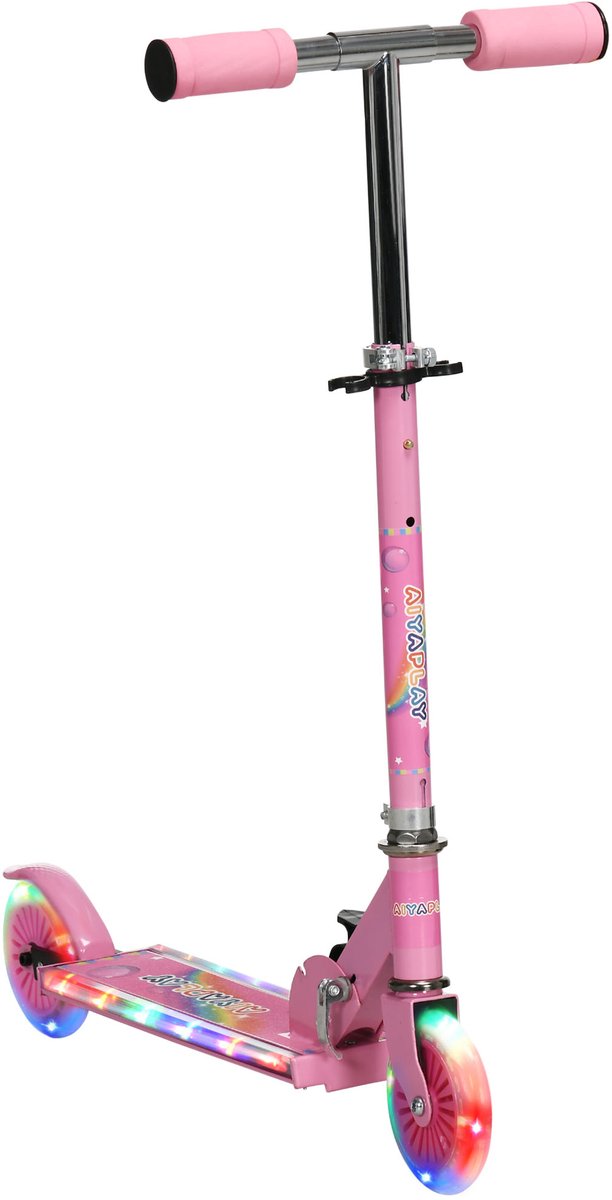 HOMCOM Kinderstep - Metaal - 67x32x78cm - Roze (3662970122549)