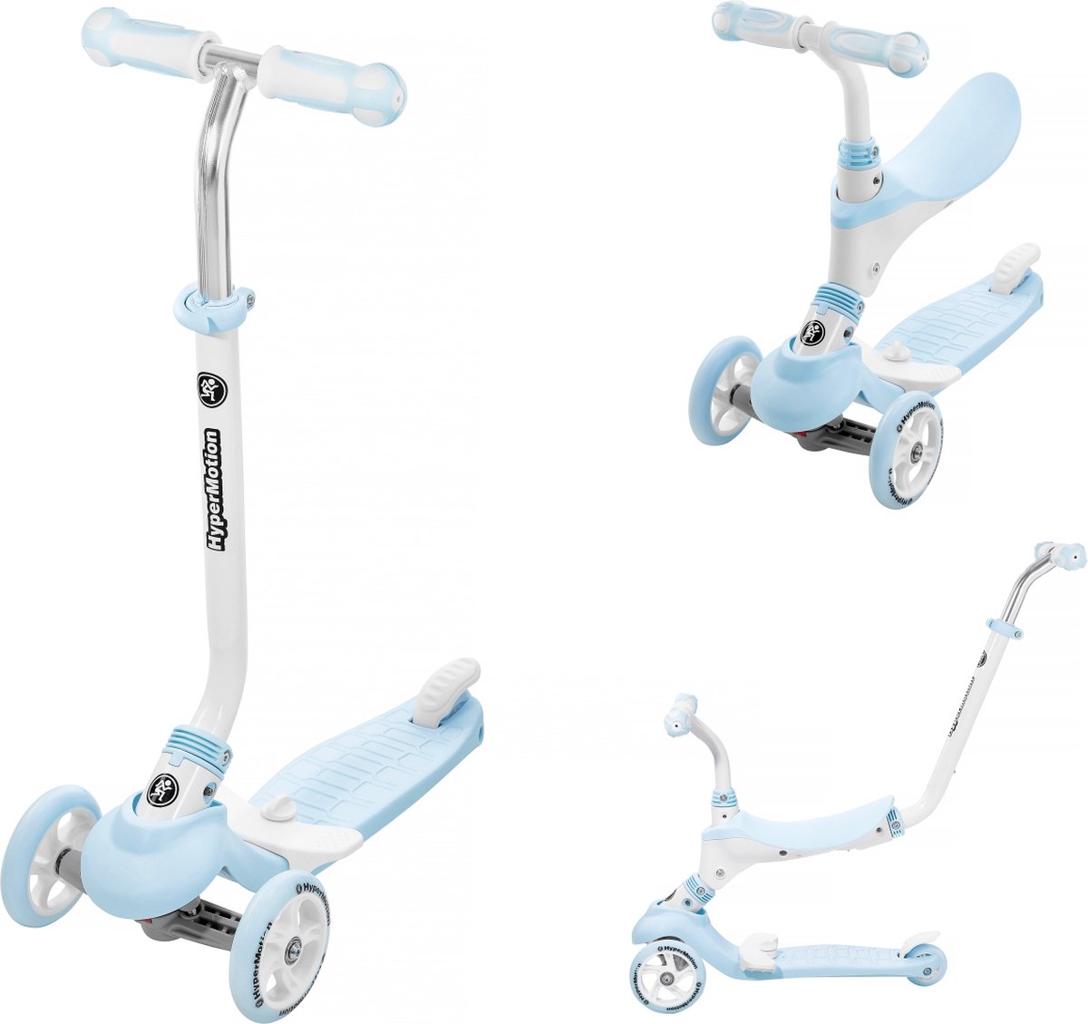 HyperMotion kinderstep 3 Wielen Blauw Jongen 1 tot 5 Jaar - jongens - inclusief zadel en duwstang (5900168934177)