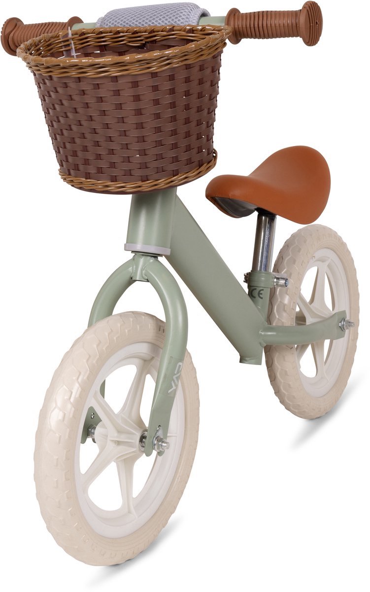 Loopfiets 12 inch - Balansfiets 2 t/m 7 jaar - Verstelbaar Zadel - Lichtgewicht Magnesium - Fiets Zonder Trappers - Jongens & Meisjes - Mintgroen (0751127204801)