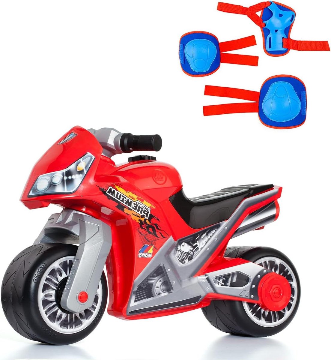 Loopfiets Motorcross - Kindermotor Speelgoedmotor - Buiten Spelen - Robuuste Constructie - 73 x 38 x 32 cm - Rood (9101209293550)