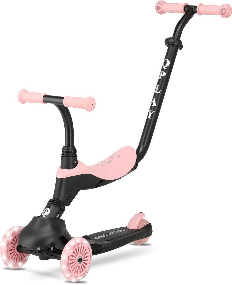 Qplay Sema Evo Kinderstep - 6-in-1 step - LED wielen - Roze (5061047482049)