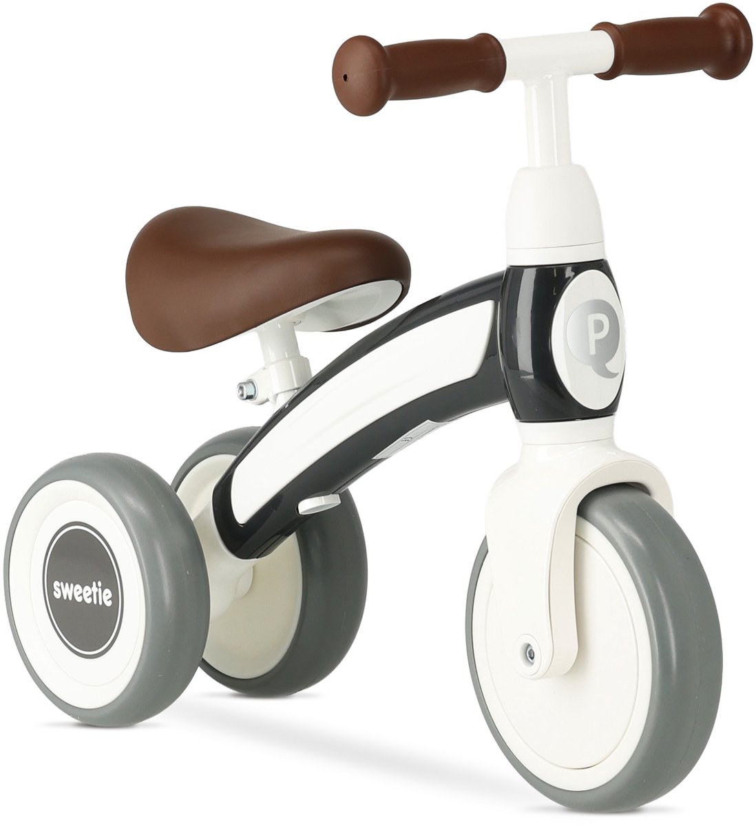 Qplay Sweetie Loopfiets - Driewieler 1-3 Jaar - Peuterfiets - Grijs (5061047481974)