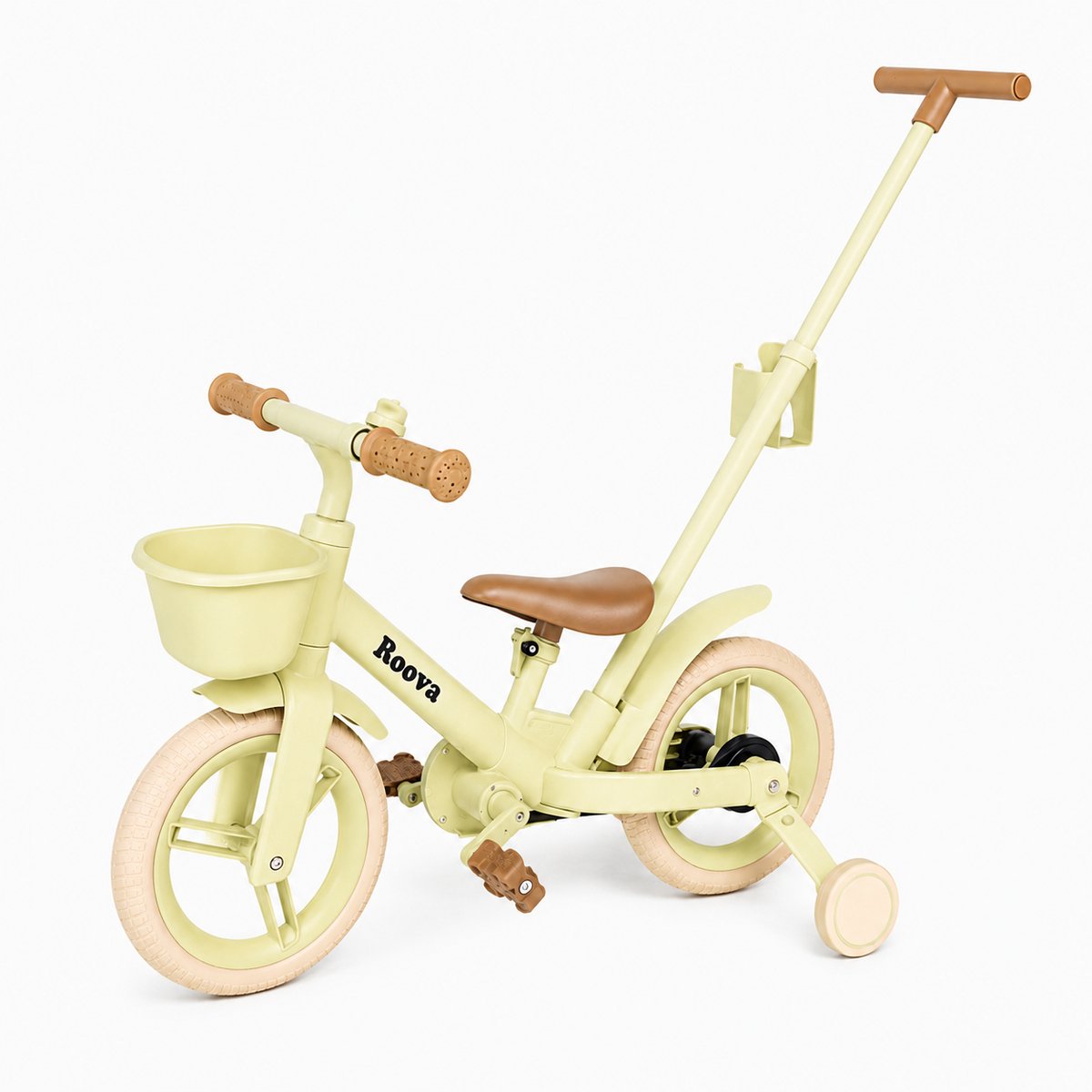 Roova® Bike Lime - 5-in-1 Meegroeifiets - Duwstang - 2-6 Jaar - Loopfiets (8721516371096)