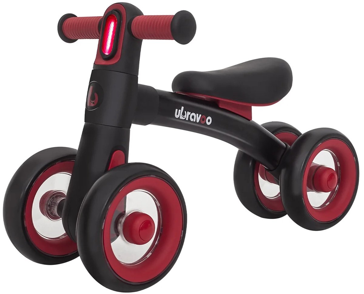 Sensova - Baby Loopfiets - 4-Wiel Stabiliteit - 3-Mode Licht - 12-24 Maanden - 135° Stuurlimiet - Geluidsarme EVA-Wielen - Ergonomische Zitting - Baby Fietsje - Driewieler - Loopfiets Peuter - Baby Ride-on Speelgoed (8721472380361)