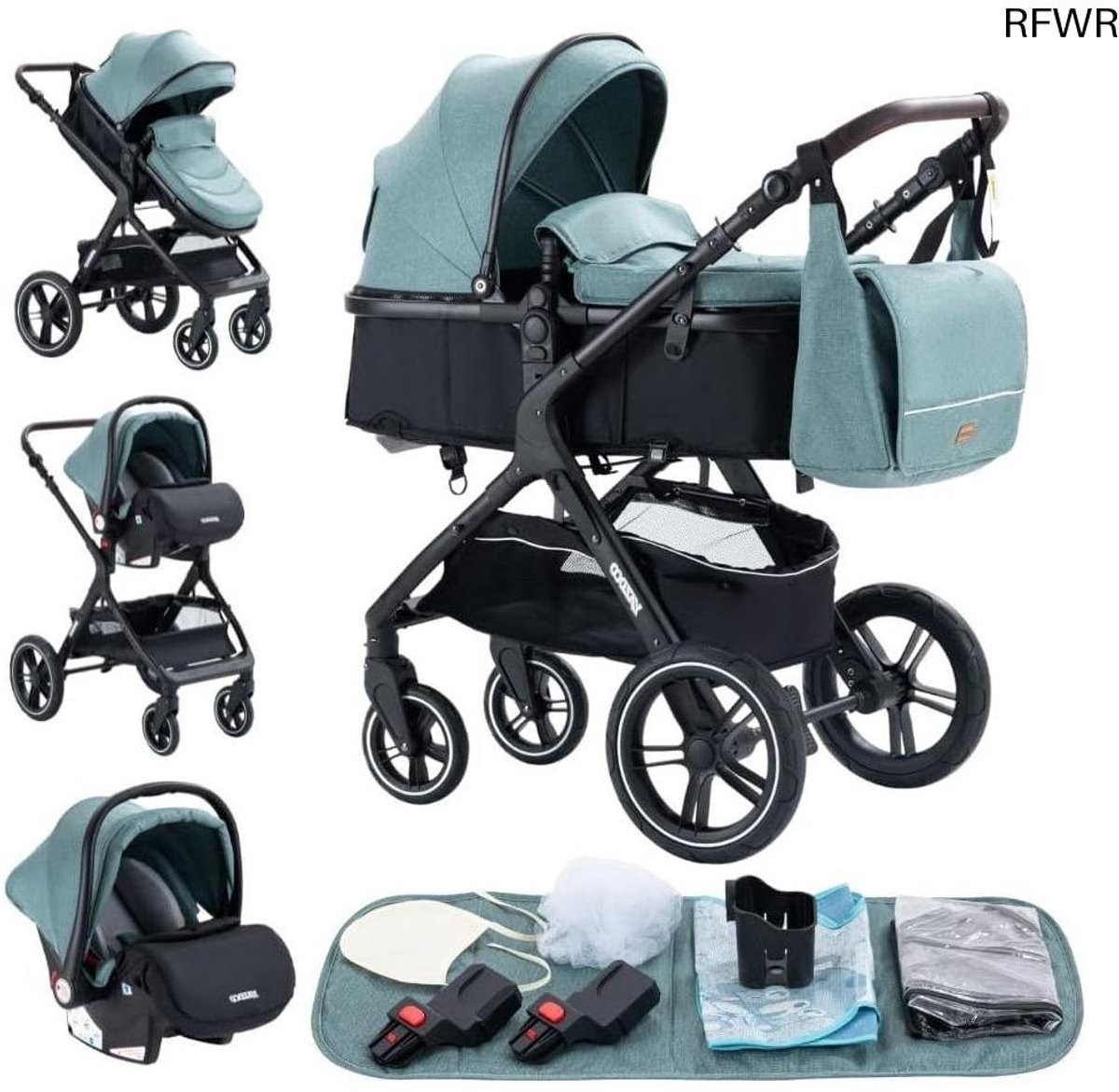 3-in-1 Kinderwagen met Driewieler en Hoge Landschap (9101066902749)