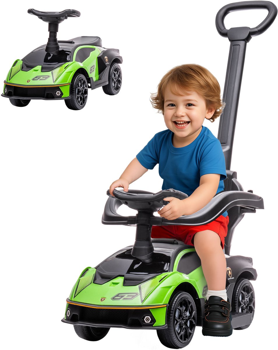 AIYAPLAY Ride-on Sliding Car-Kunststoff, Metall-86,5L x 40B x 89,5H cm-Grün (4255923178190)
