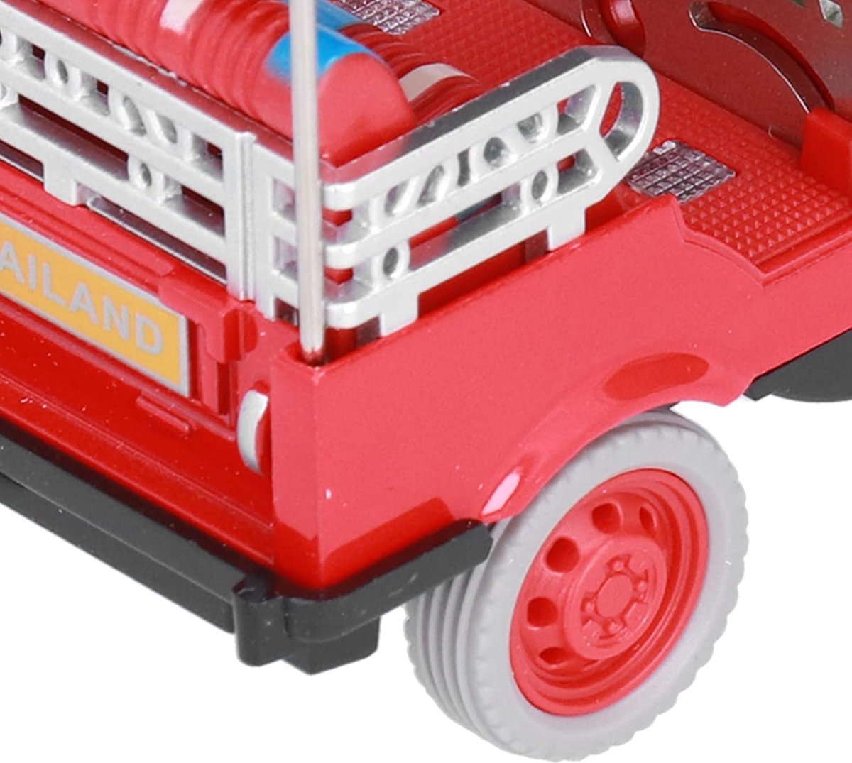 Allecto- Driewieler Speelgoed - Kinderen Voertuig - Pull Back - Thaise Driewieler - Simulatie - Legering - Tuk Tuk Auto Model - Rood - Ambachtelijk Speelgoed. (8715004133761)
