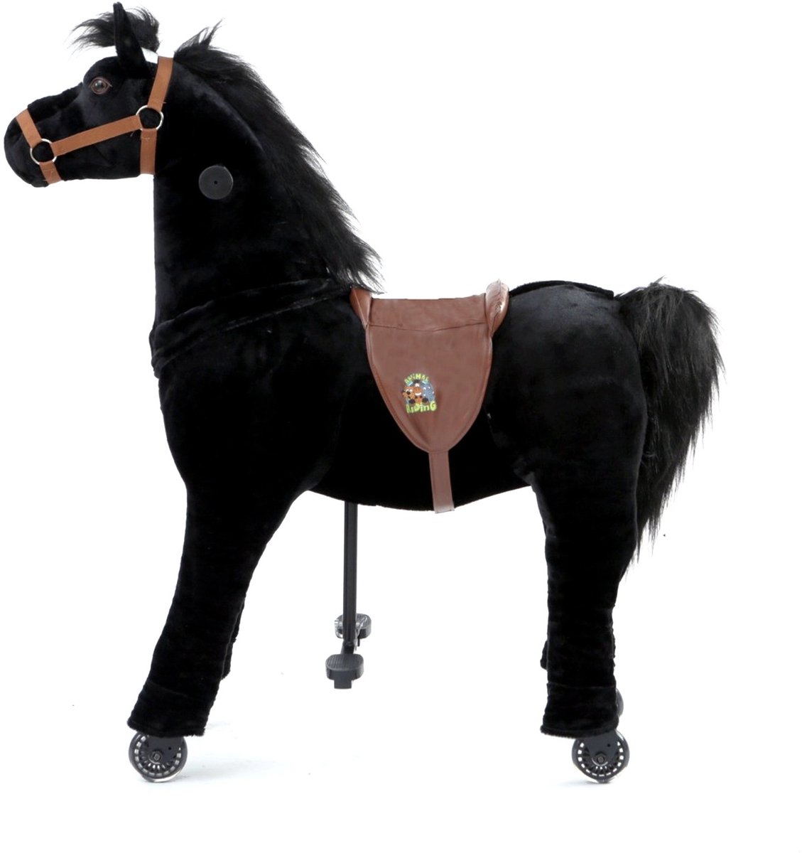 Animal Riding Looppaard Black Beauty Medium/Large 5-8 Jaar - Rijdier op Wielen - Zwart - Tot 60 kg - Zadelhoogte 67 cm (8719425822556)