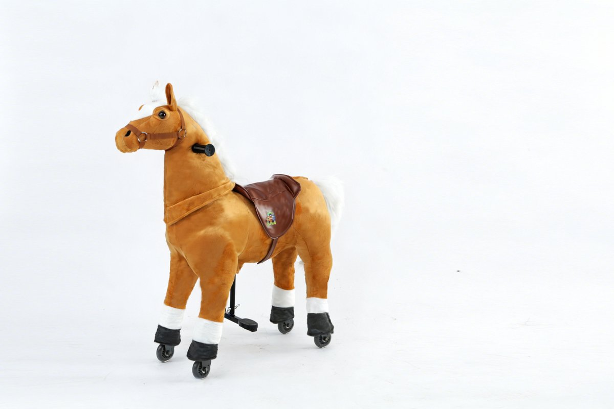 Animal Riding Paard Licht Bruin Medium / Large - Rijdier op Wielen - Tot 60 kg - Zadelhoogte 67 cm (8719425822471)