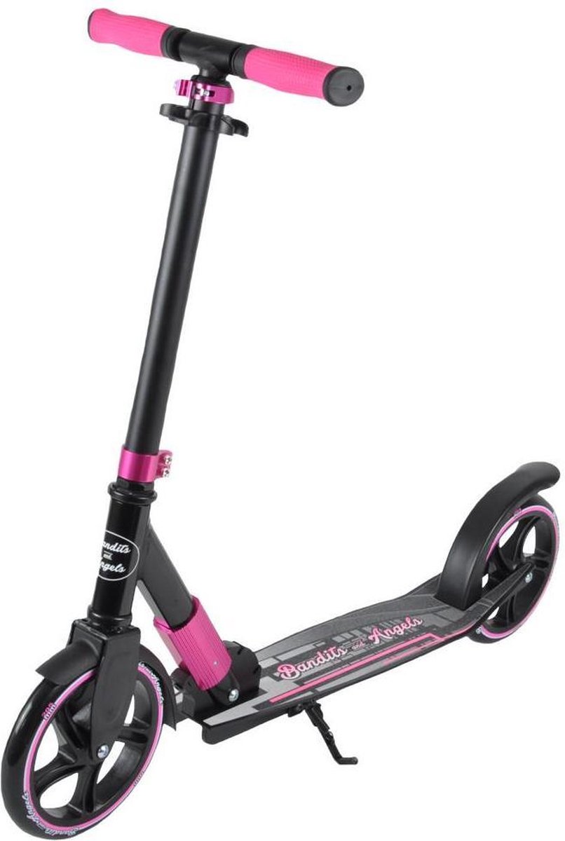 Bandits & Angels Kinderstep Black Racer 205 Roze vanaf 5 Jaar voor Meisjes - Step voor Kinderen - Inklapbaar - Verstelbaar stuur - Stepje met Voetrem (8719558080373)