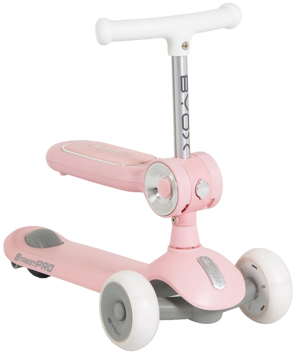 Byox StreetPro Pink 2-in-1 Kinderstep met Licht en Geluid (3801005300266)