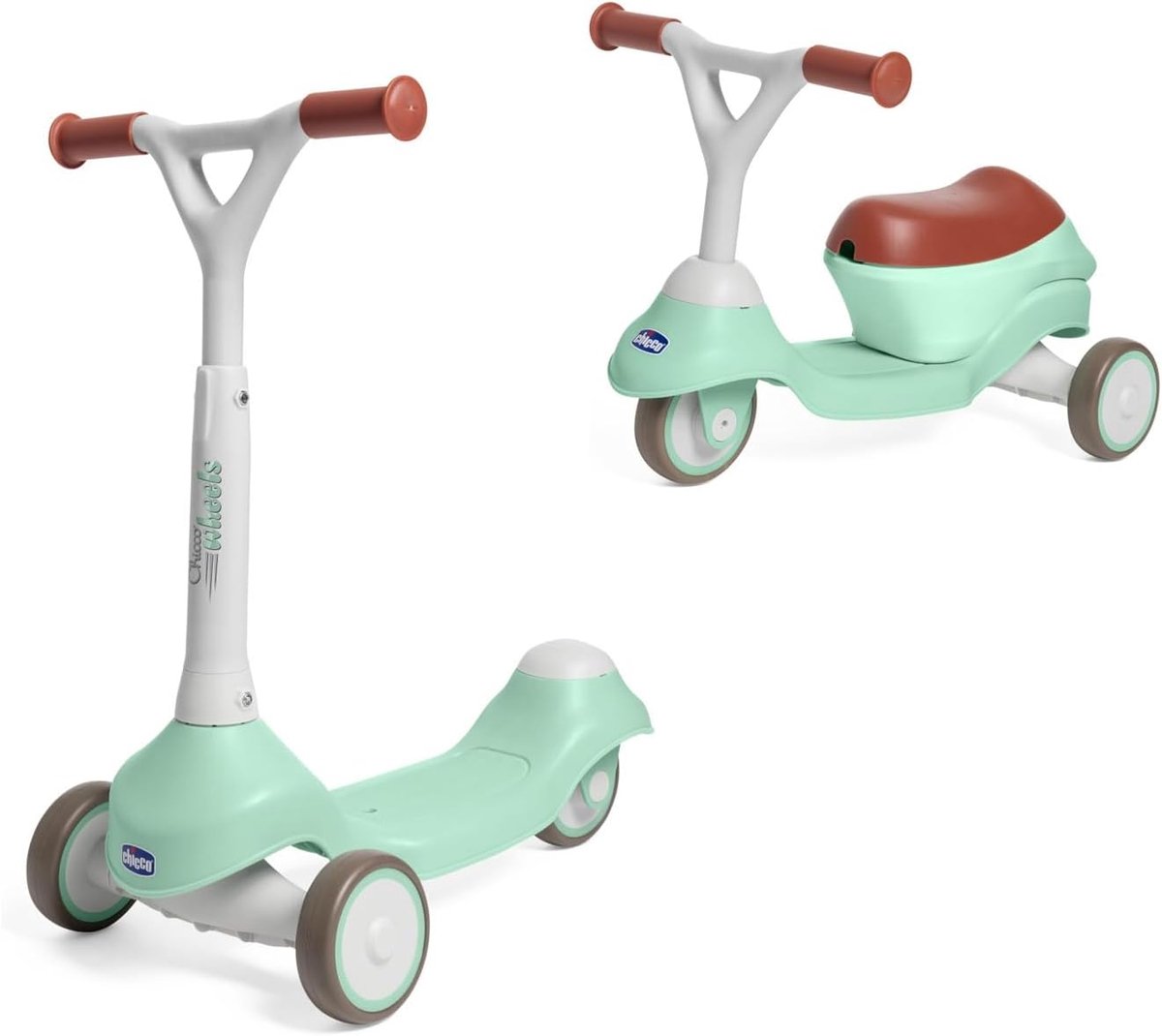 Chicco 2-in-1 Loopwagen en Step - Evolutive Ride-On Scooter - Groen (1 tot 4 jaar) (8058664178971)