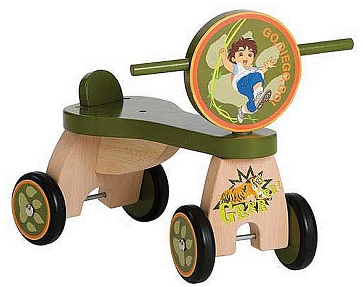Diego Stabiele Houten Loopfiets Jungle met 4 Wielen 1+ (8717825131056)