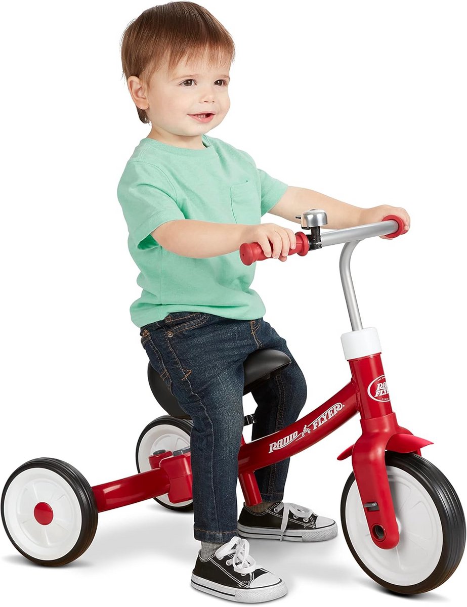 Driewieler - Loopfiets Kinderfiets - Leren Fietsen - Drie Functies - 1-3 Jaar - Rood (9101009446293)