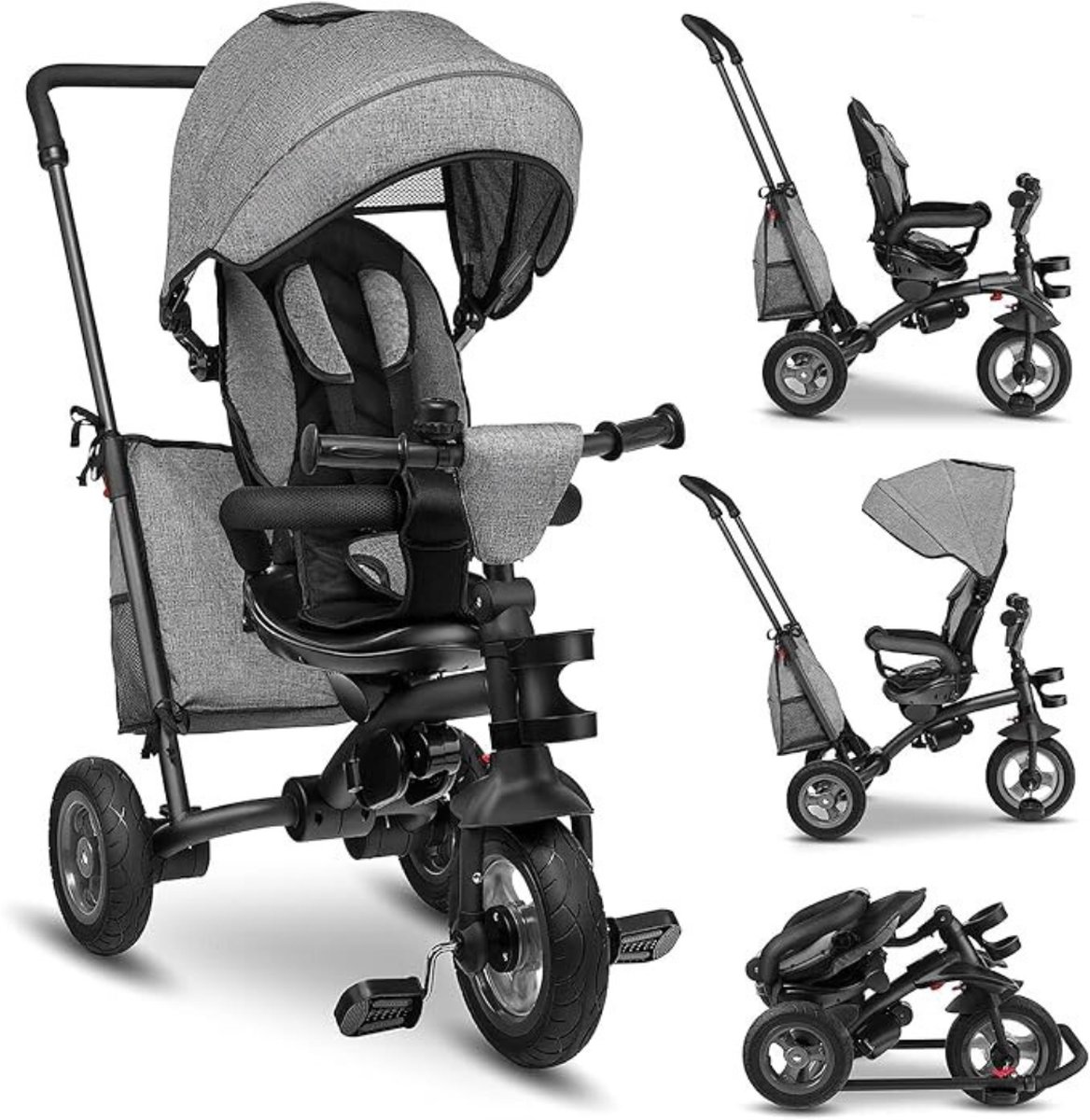 Driewieler Met Duwstang - Duwstang Kinderfiets - Baby Fiets - Fiets Met Duwstang - Driewieler Met Duwstang Jongen (9508723551447)