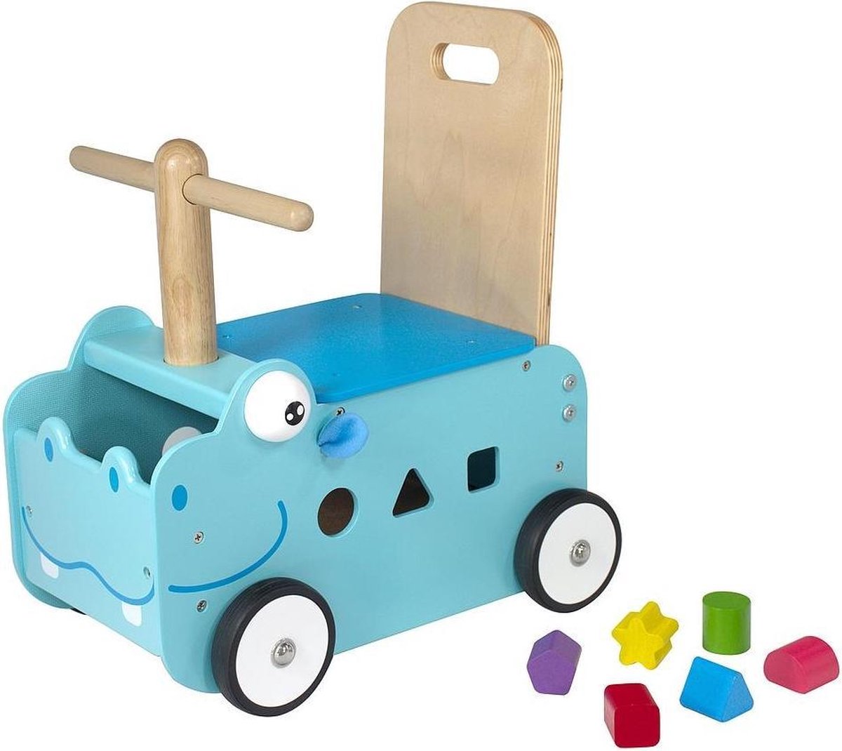 I'm Toy - Houten Loopwagen met blokken - Nijlpaard (8850714880007)