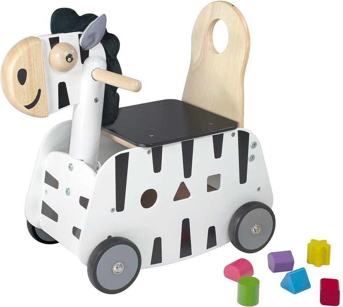 I'm Toy Loop- En Duwwagen Zebra Junior 45 Cm Zwart/wit (8850714879803)