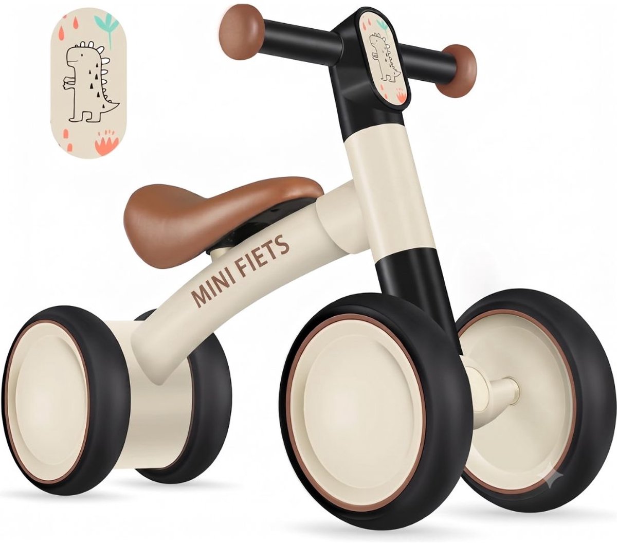 JCP® Loopfiets - Loopfiets 1 Jaar - Loopfietsje - Bruin - 54cm x 20cm x 37cm (6156319343339)