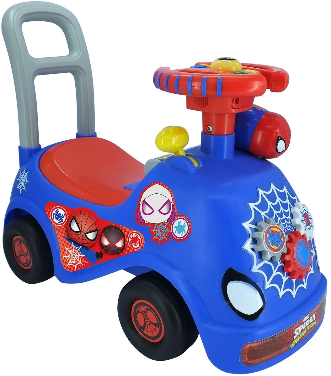 KIDDIELAND Spidey Loopauto Fun Ride N' Go - Licht, geluid en bonus auto! (0661148665638)